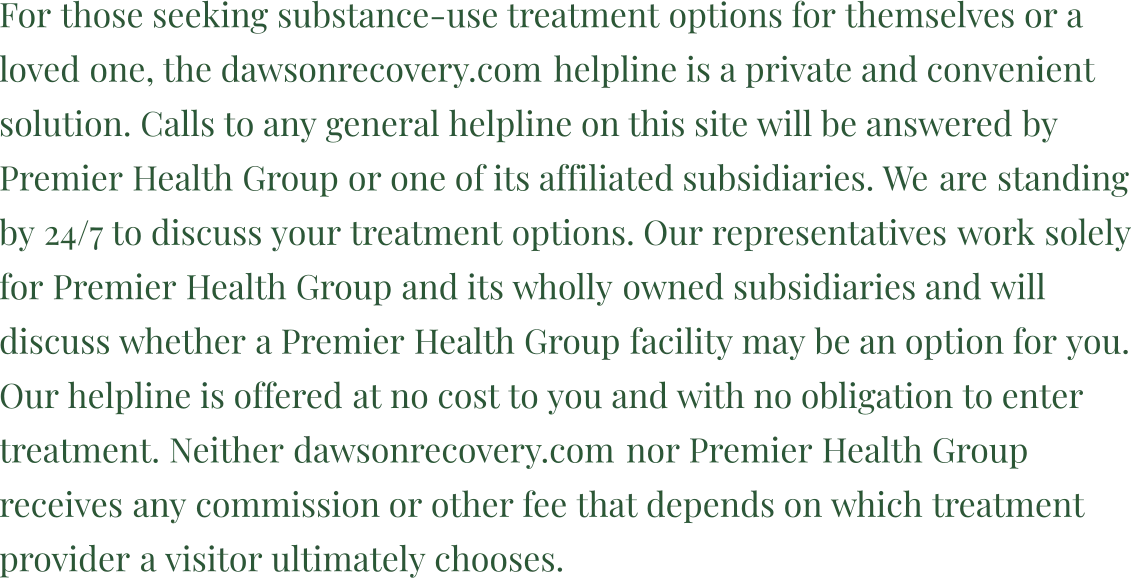 Disclosure: calls may be answered by an affiliated treatment provider; no referral fee is charged.